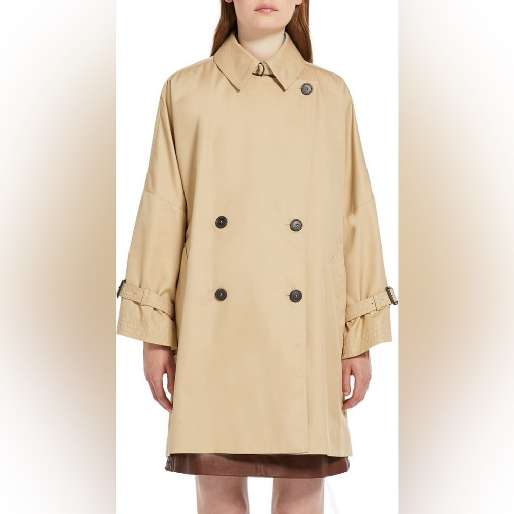 Max Mara Beige Trench Coat NWT Size 12 Authentic Luxury Jacket